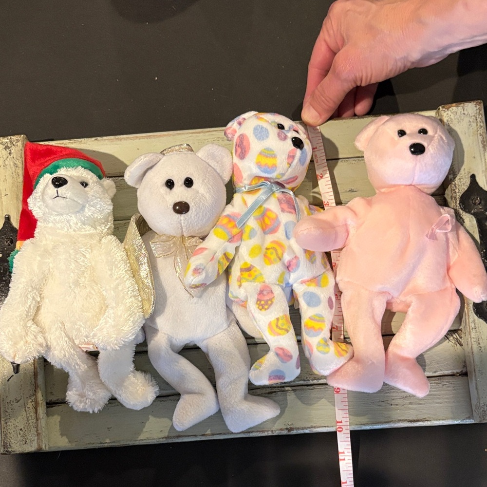 Ty Stuffed Animals Set - White, Cream, Multicolor, Pink TY and Beanie